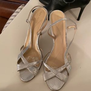 Kate spade heeled silver sandal